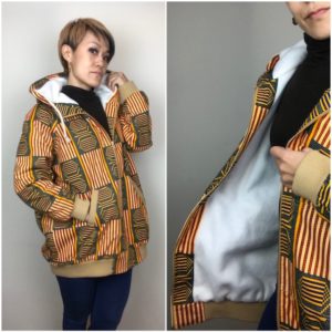 アフリカンフリース付きパーカー
